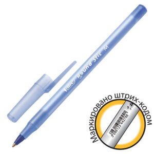 Ручка шариковая BIC Round Stic 1мм синяя, корпус голубой