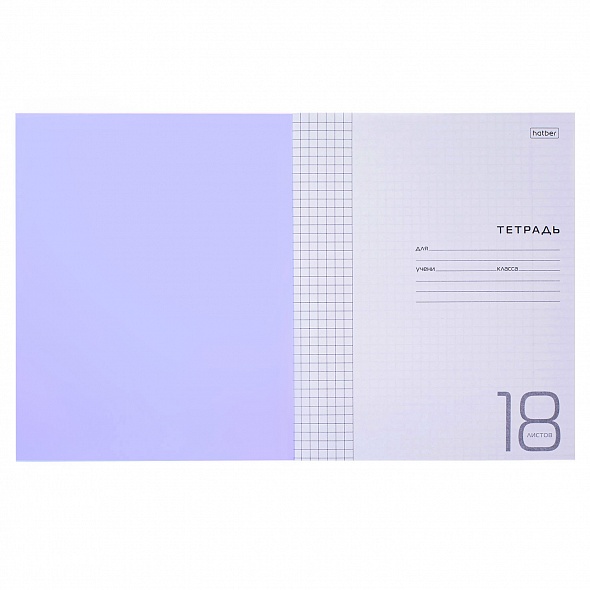 Тетрадь 18л.линия Hatber Пластиковая обложка Фиолетовая