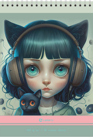 Скетчбук А5  30л  Глазки 160г/м2 кремовая бумага