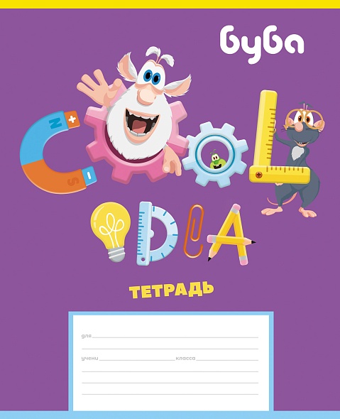 Тетрадь 12 л.косая линия Hatber Буба