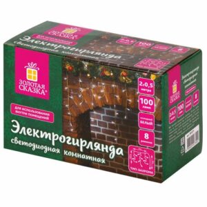 Электрогирлянда-бахрома 2х0,5 м, 100 L, холодный б