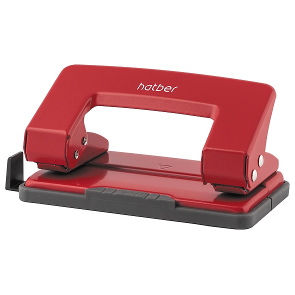 Дырокол Hatber 10л. металлический с линейкой  ассорти
