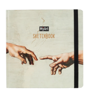 Скетчбук 200х200мм Микеланджело Буанаротти. Сотворение Адама