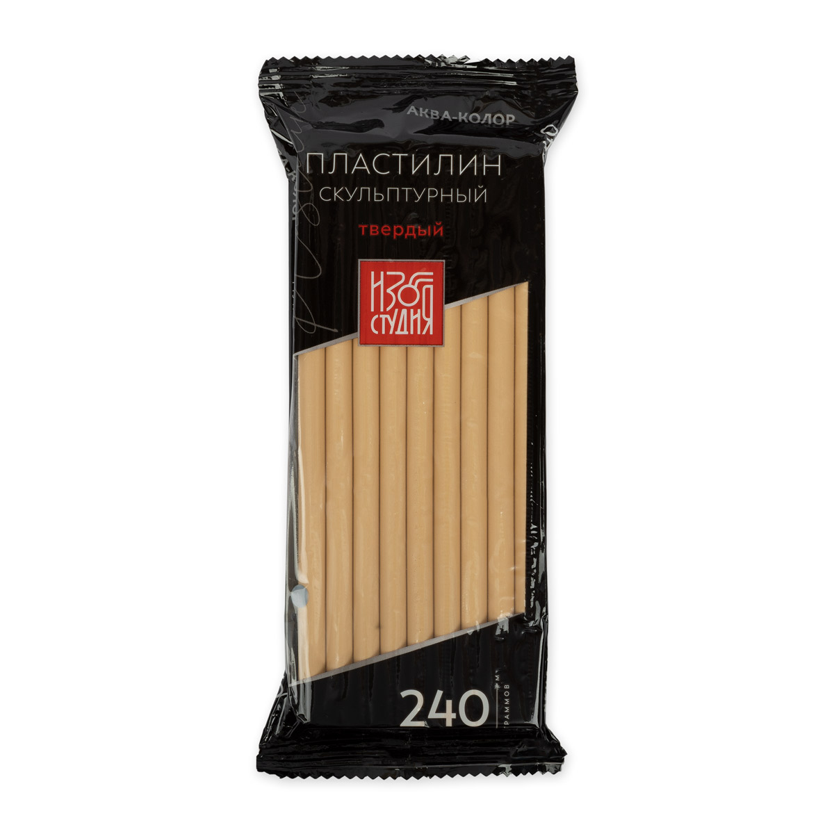 Пластилин скульптурный Аква-колор Изостудия СКУЛЬПТАЛИН 240г №8 телесный твердый