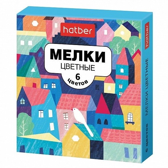 Мелки цветные  6цв. Hatber Городок