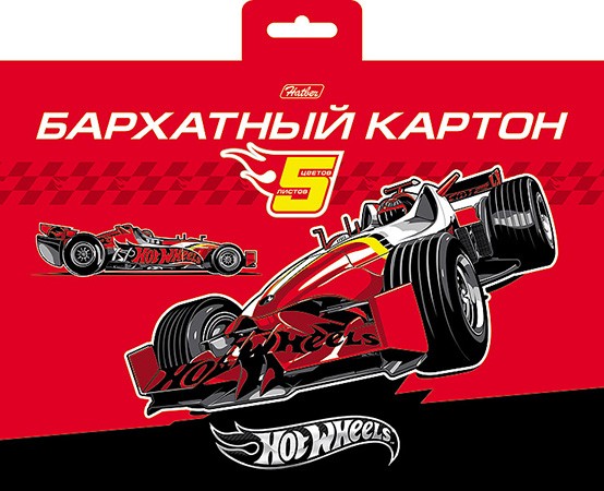 Картон цветной бархатный А5 5л. 5цв. Hatber Машина