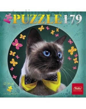 ПАЗЛЫ 179 эл. круглые КОТЕНОК И БАБОЧКА d300мм