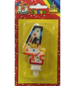 Свеча для торта  ЦИФРА 4