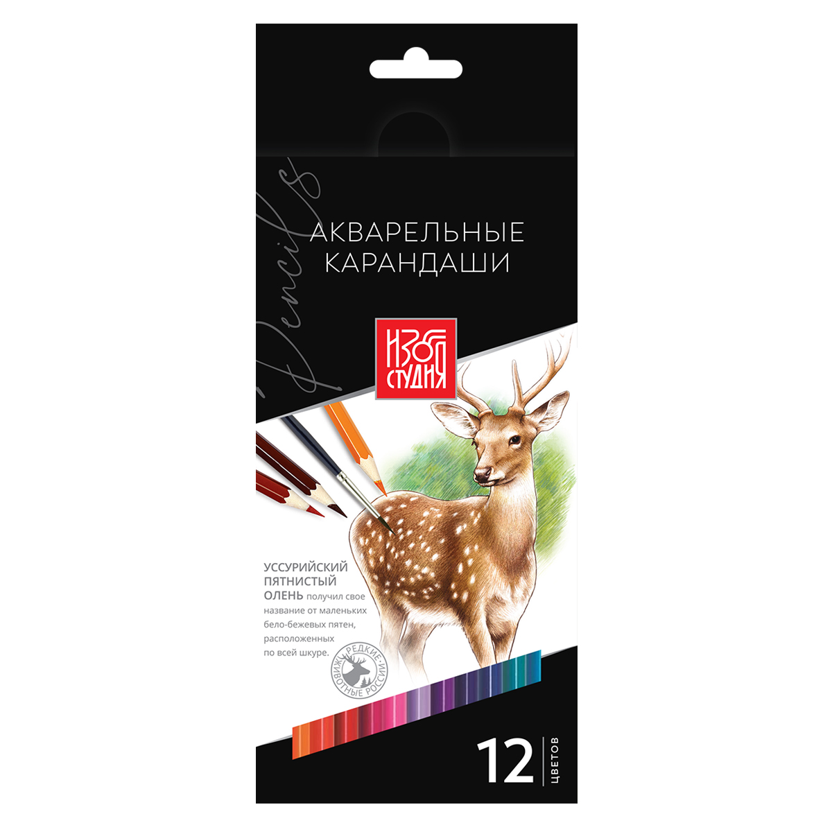 Карандаши цветные Аква-колор Изостудия акварельные 12 цв.