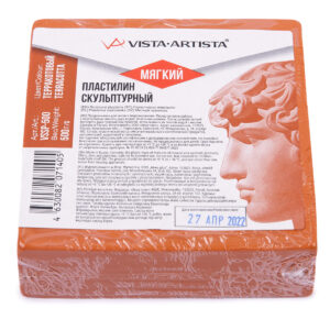 Пластилин скульптурный VISTA-ARTISTA Studio СКУЛЬПТАЛИН 0,5кг №9 терракотовый мягкий