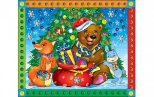 Мозайка из пайеток ЗВЕРУШКИ У ЁЛКИ