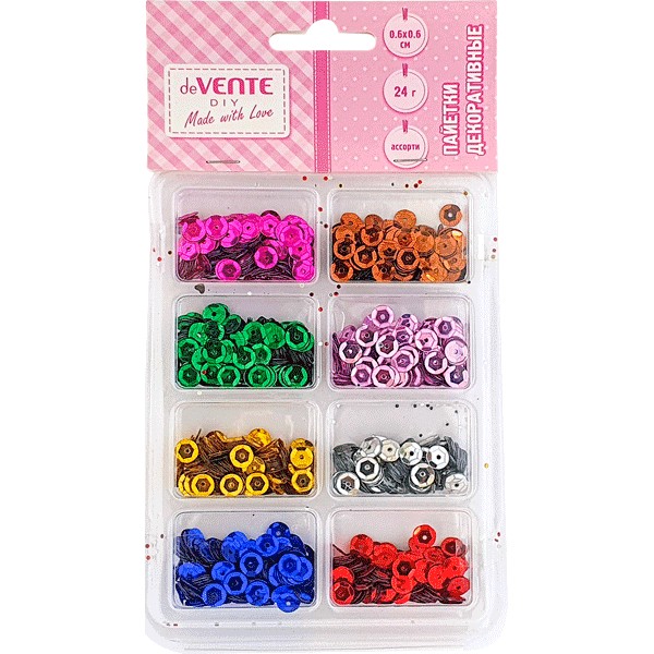 Пайетки декоративные deVENTE Metallic 6мм ассорти