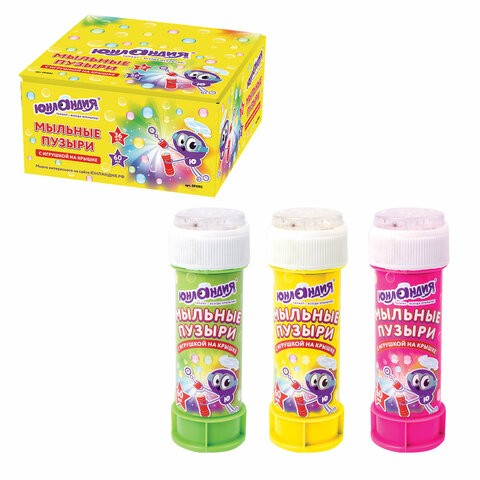 Мыльные пузыри ЮНЛАНДИЯ, 60мл с игрушкой на крышке