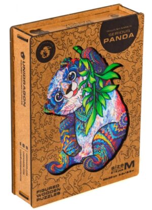 Пазлы деревянные Серьезная панда М