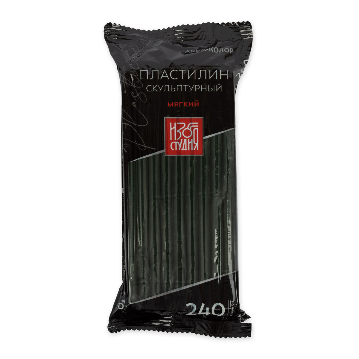 Пластилин скульптурный Аква-колор Изостудия СКУЛЬПТАЛИН 240г №3 оливковый мягкий