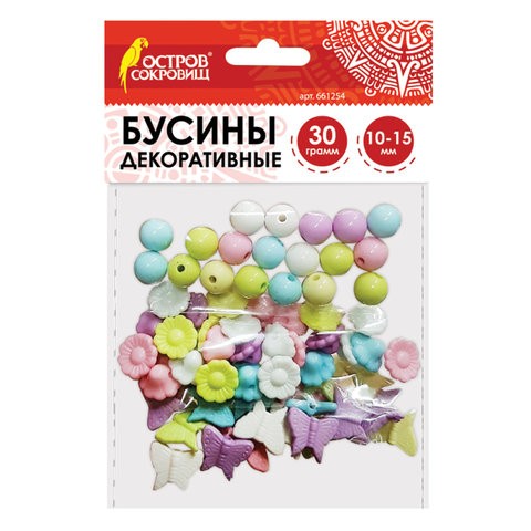 Набор бусин МИКС №2 10-15мм 6цв. пастель