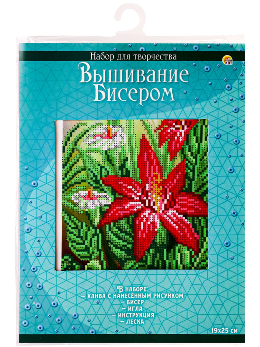 Набор для вышивания бисером 19х25см Маленький крас