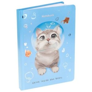 Записная книжка 80л. А5 Котенок в аквариуме,  7БЦ
