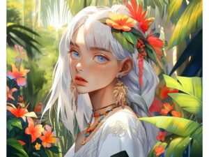 Алмазная мозаика 40х50см Рыжий кот Принцесса джунглей