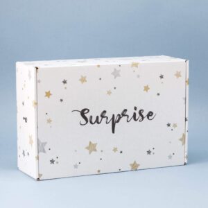 Коробка подарочная складная Surprise white (28х18,