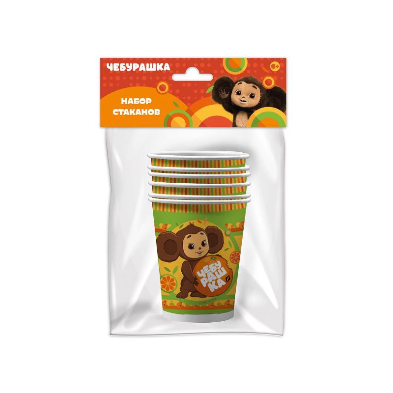 Стакан бумажный ПатиБум Чебурашка ( 6шт)