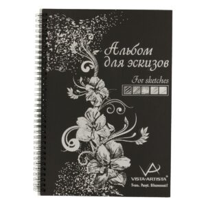 Альбом для эскизов А4 32л. VISTA-ARTISTA 150г/м2 черная бумага, на спирали