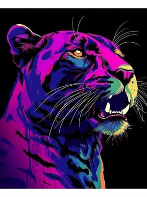 Алмазная мозаика 30х40см Рыжий кот Неоновая пантера