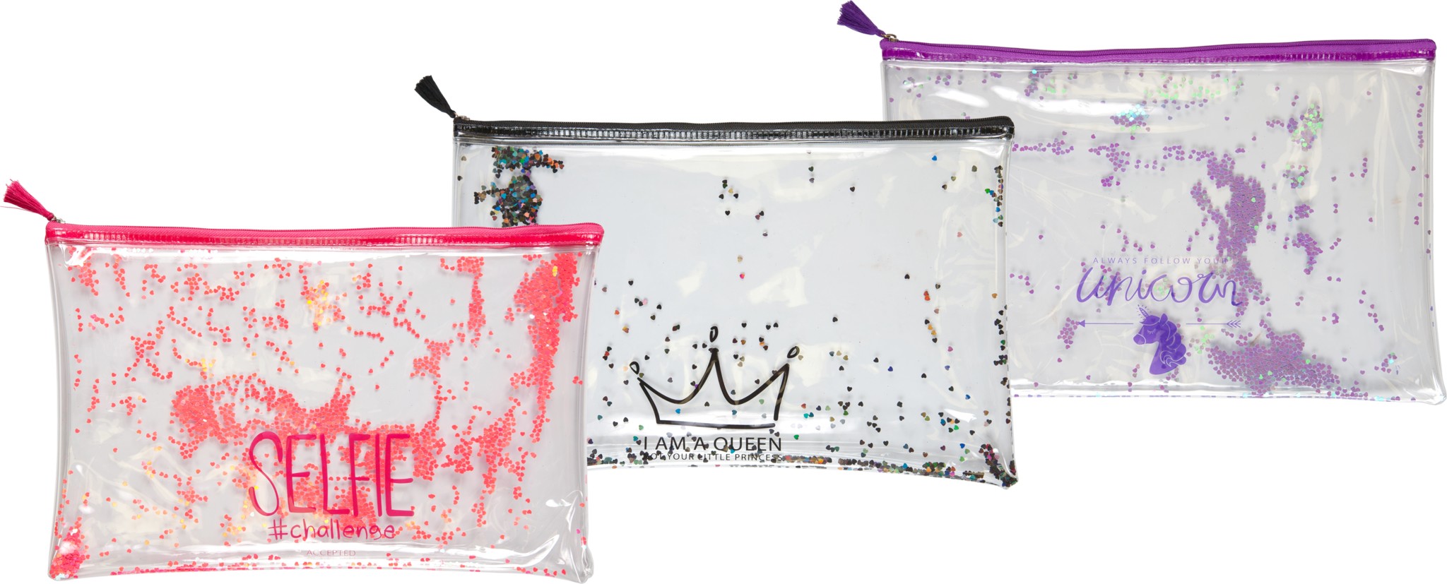 Папка на молнии А4 deVENTE Glitter Dream прозрачны