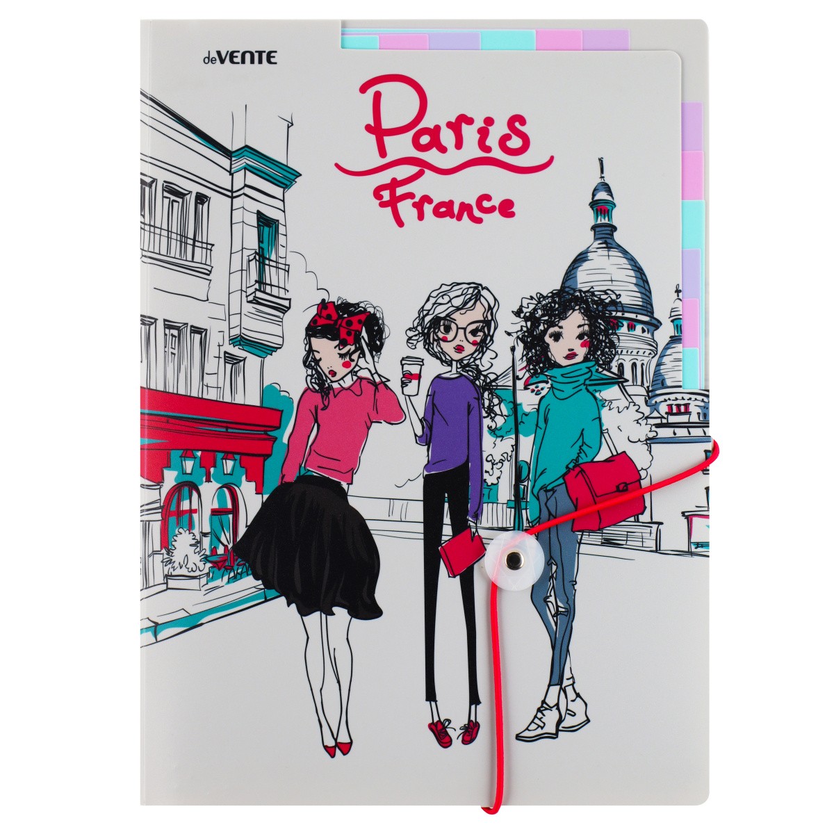 Папка на резинке deVENTE Paris 6 отдел. 600мкм