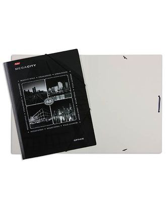 Папка на резинке А4 картонная Hatber Megacity