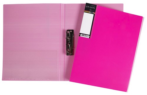 Папка с боковым зажимом А4 Hatber DIAMOND NEON Роз