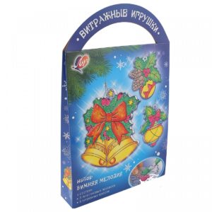 Набор красок по стеклу с трафаретом Зимняя мелодия