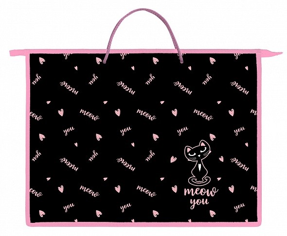 Папка с ручками  А3 Hatber Мур Мяу