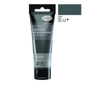 Краска акриловая художественная ГАММА 75мл серая,