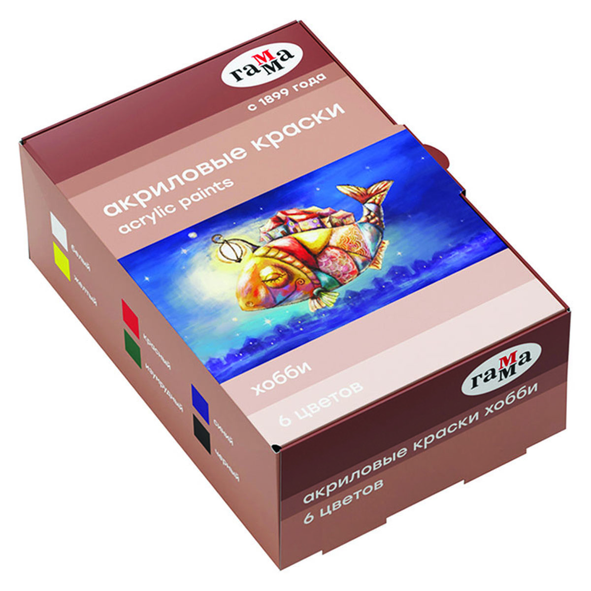 Краски акриловые 6цв. 20мл Гамма Хобби