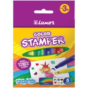 Фломастеры Luxor Color Stamper  8цв. со штампик.