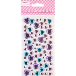 Стразы самоклеящиеся deVENTE Heart mix 3, цвет ассорти