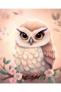 Алмазная мозаика 30х40см Рыжий кот Пушистый совенок