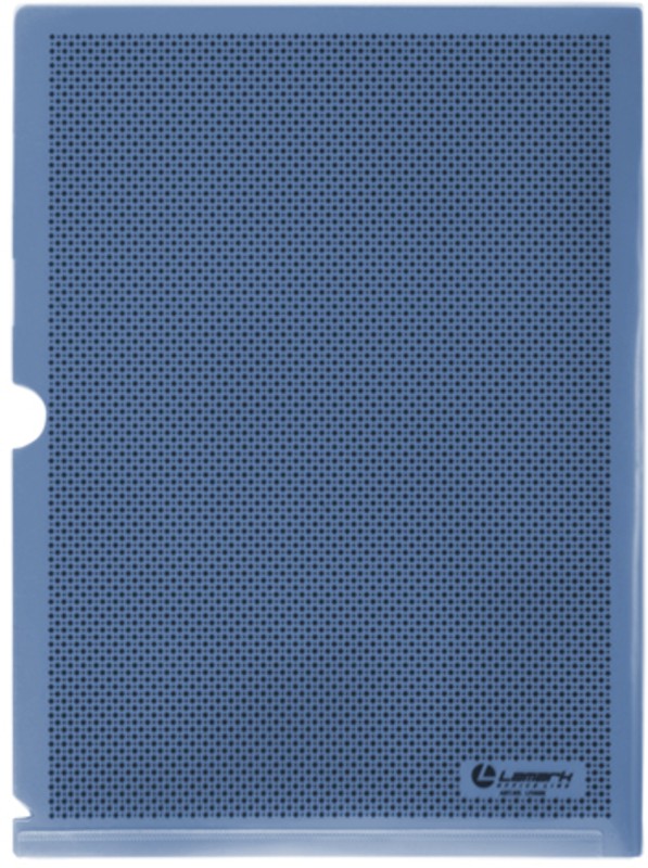 Папка-уголок А4 с 3-я отд. Security Lamark синий