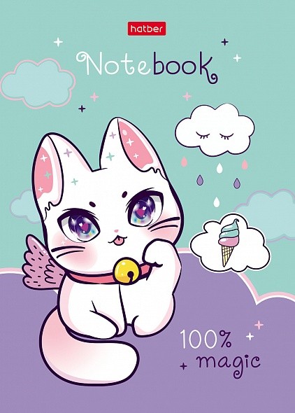 Бизнес-блокнот А6 80л. Hatber 100% magic, клетка