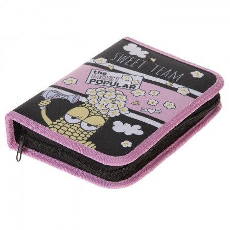 Пенал 1отд. Hatber 200х140мм  Модная кукуруза, две