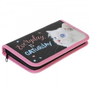 Пенал 1отд. Hatber 210х115мм Белый котик