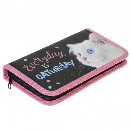 Пенал 1отд. Hatber 210х115мм Белый котик