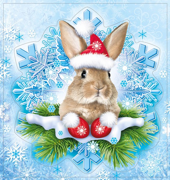 Наклейка оформительская Зайка