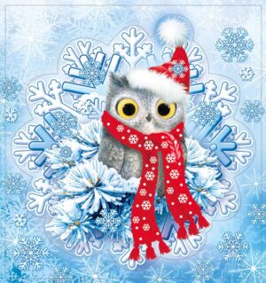 Наклейка оформительская Сова в шапочке