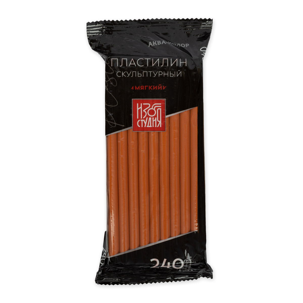 Пластилин скульптурный Аква-колор Изостудия СКУЛЬПТАЛИН 240г №9 терракотовый мягкий