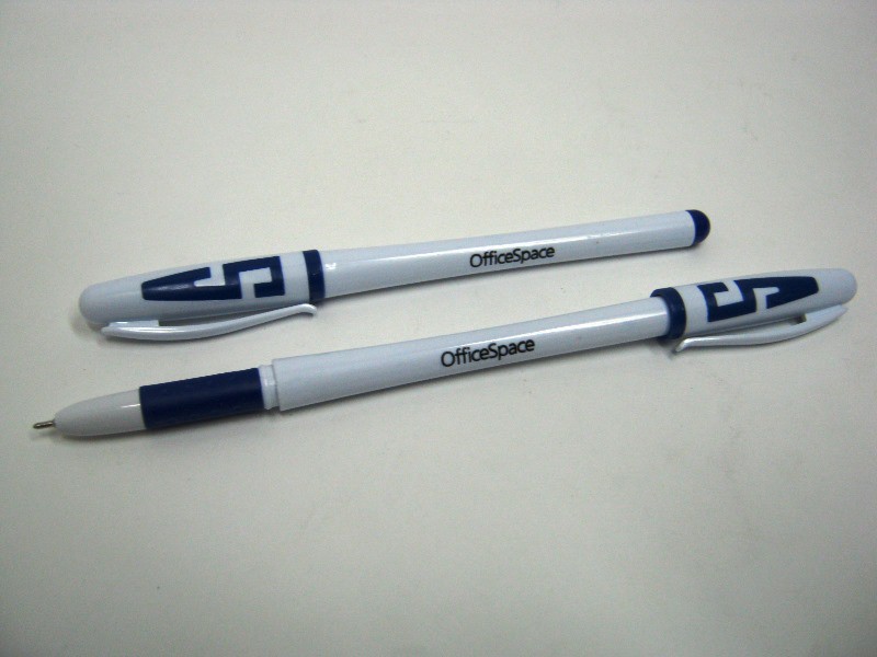 Ручка гел. OfficeSpace резин.грип., 1мм синяя