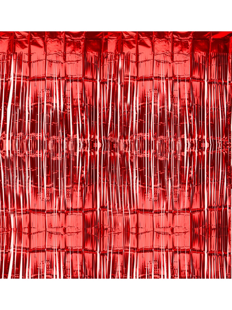 Фотофон фольга дождь, красный 1х2м