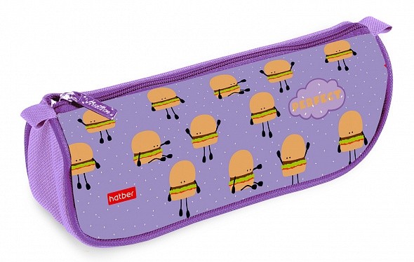 Пенал мягкий на молнии Hatber 200х95мм Веселый бур