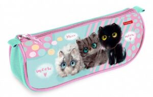 Пенал мягкий на молнии Hatber 200х95мм Кошарики